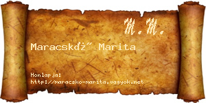 Maracskó Marita névjegykártya